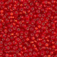 Miyuki seed beads 11/0 - Matted silver lined flame red 11-10F